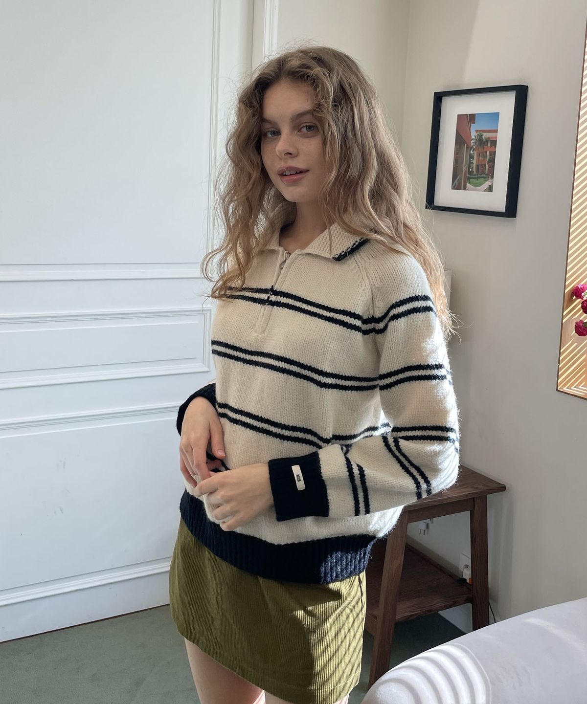 딜라이디(DELIDI) Comley stripe knit (ivory)