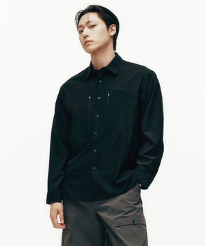 [이도현 PICK] [시티 레저] 에어리 도트 유틸리티 셔츠 [블랙]