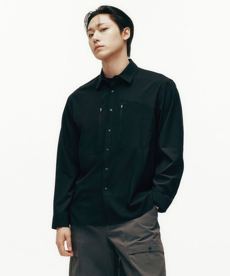 [이도현 PICK] [시티 레저] 에어리 도트 유틸리티 셔츠 [블랙]