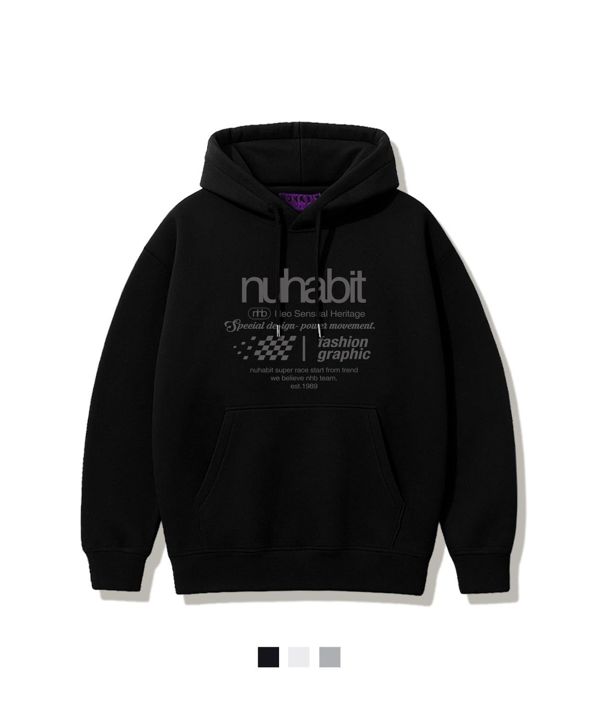 뉴해빗(NUHABIT) N/H RACE 벌룬 오버핏 기모 후드 (SVH4-4NH1258)