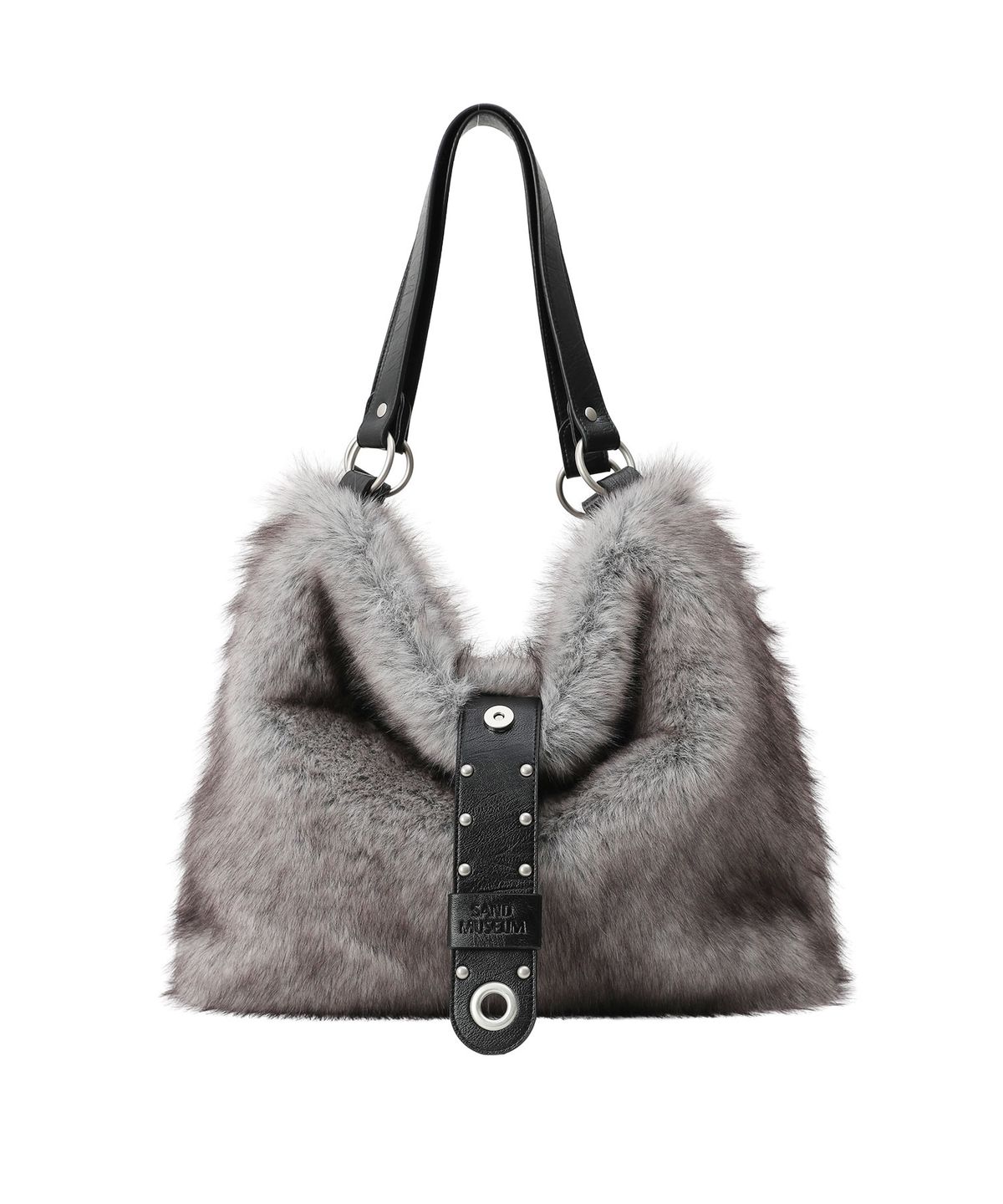 샌드뮤지엄(SAND MUSEUM) FLAP HOBO BAG [Fur Gray]