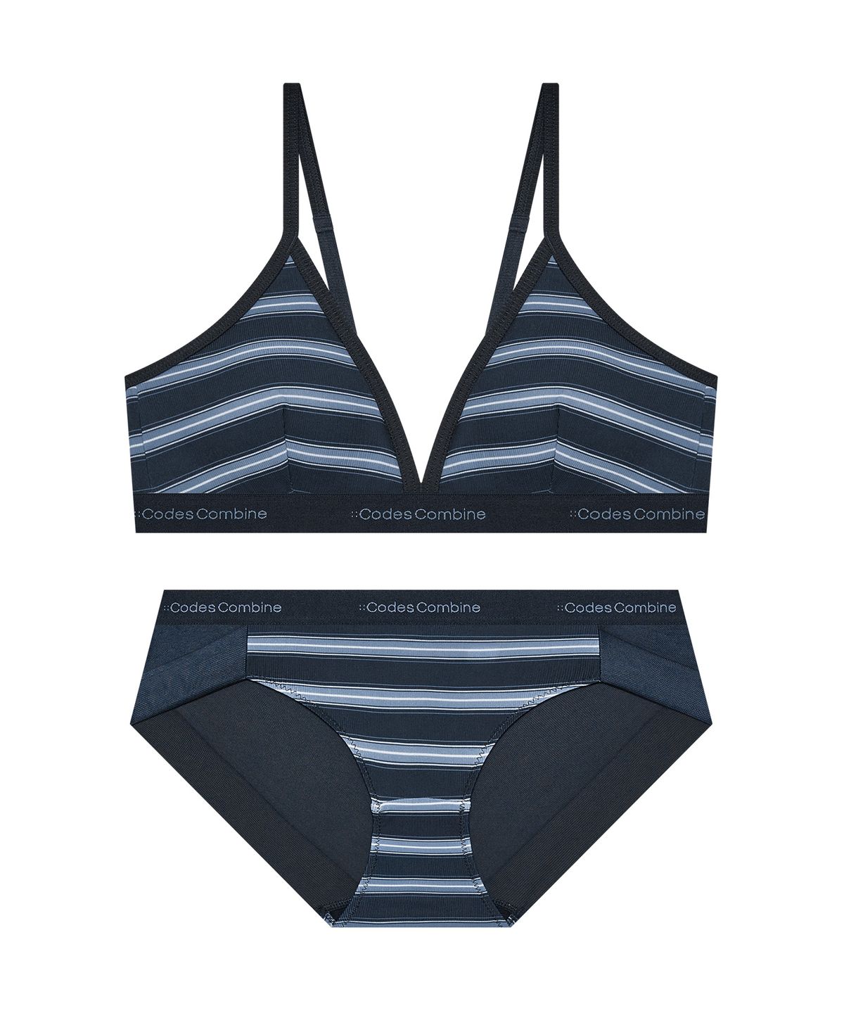코데즈컴바인 이너웨어(CODES COMBINE INNERWEAR) 블루쉐이드 라이트골지 브라렛 햄팬티 세트