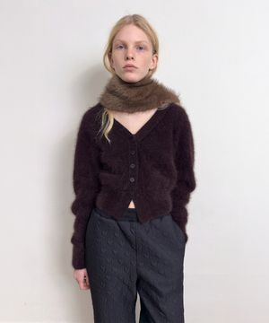 MOHAIR SILHOUETTE CARDIGAN (red brown)
