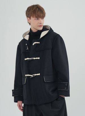 울 블렌드 더플 숏코트_블랙