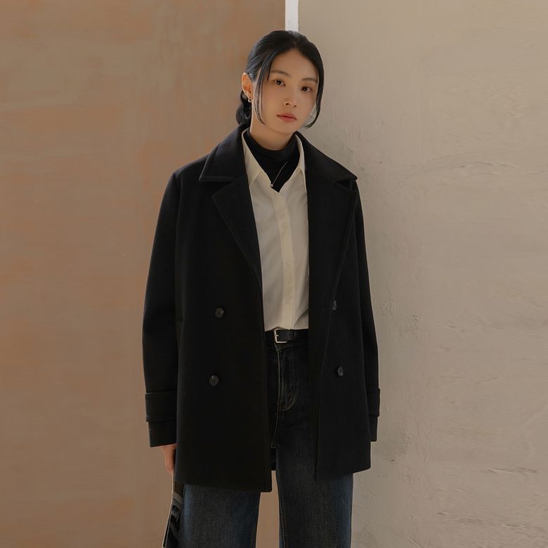 델라 울 더블 하프 코트
