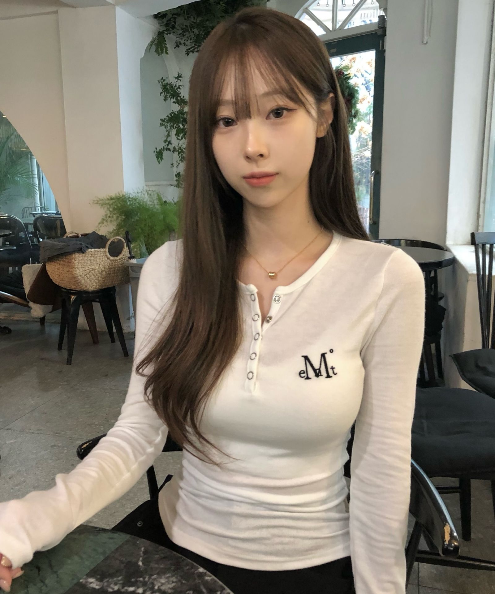 MUSINSA公式 | MUCENT ネルロスナップボタン長袖Tシャツ（6カラー）