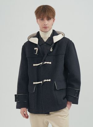 울 블렌드 더플 숏코트_차콜