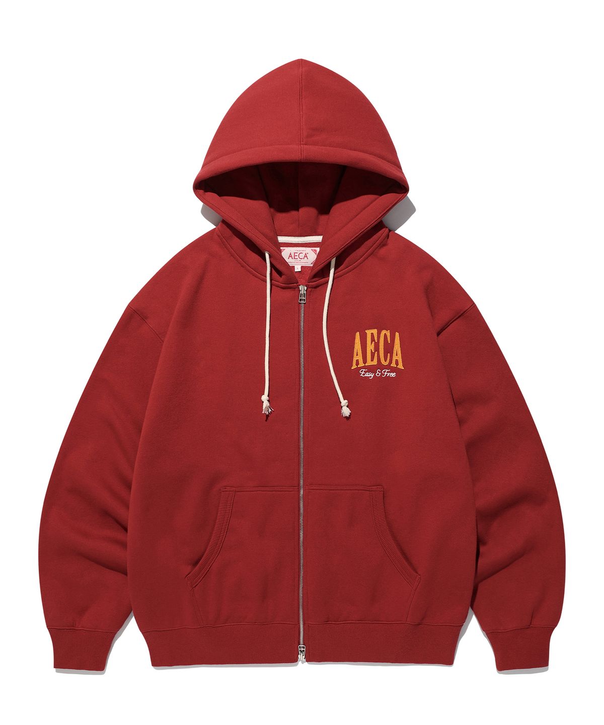 에이카화이트(AECA) AECA ARCH FELT BRUSHED ZIP UP HOODIE-BURGUNDY