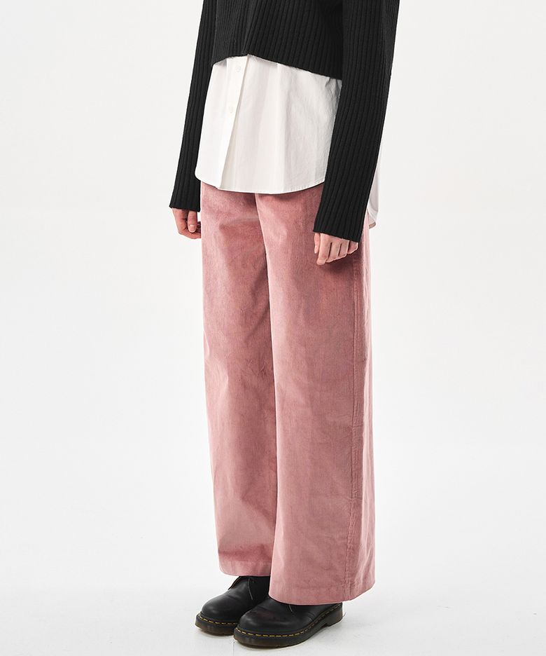 커브드 아웃핏 코듀로이 팬츠_PINK
