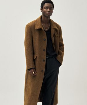 알파카 부클 맥시 코트 (브라운)