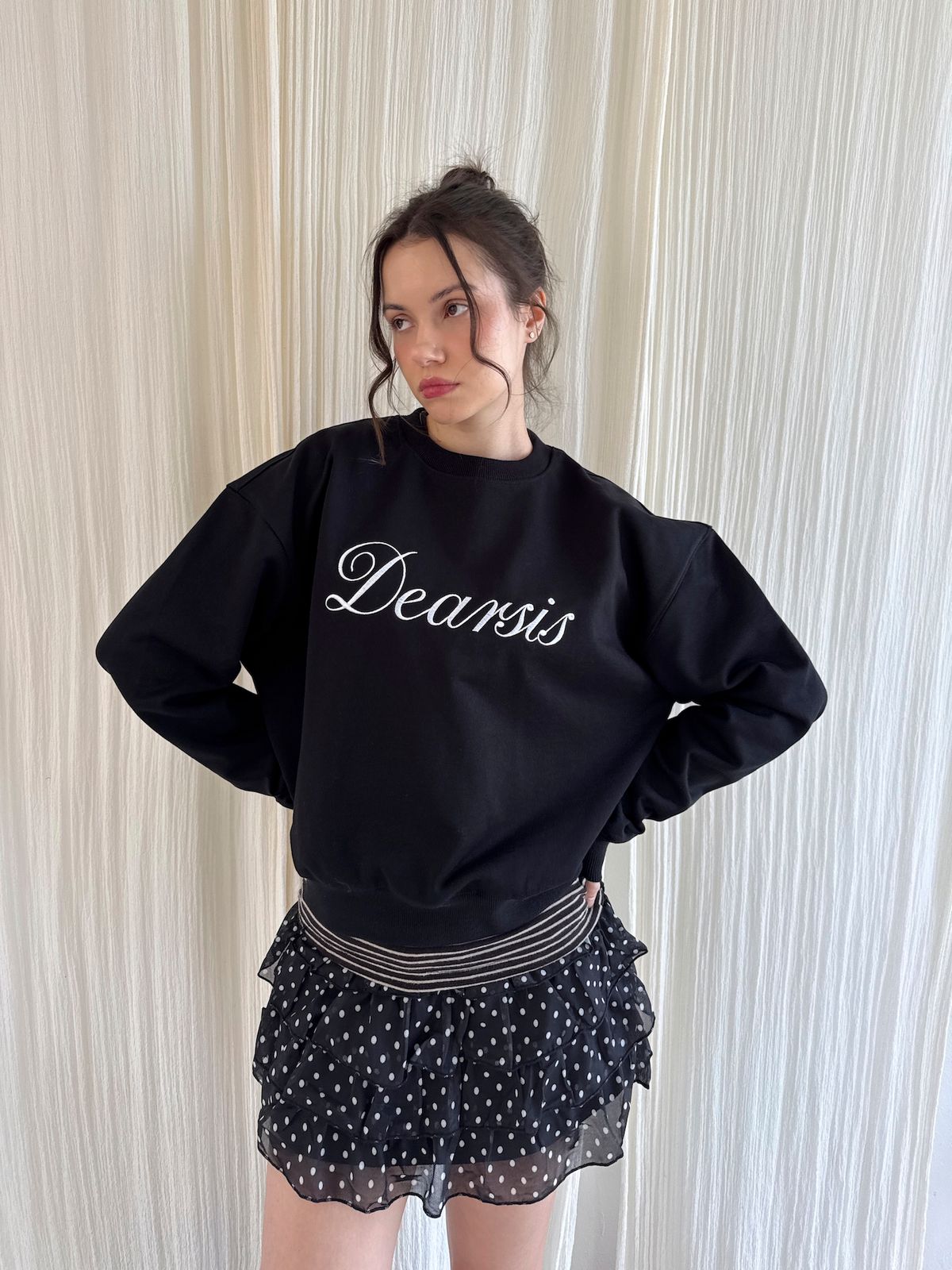 디어시스(Dearsis) Basic Logo Sweatshirt (Black)