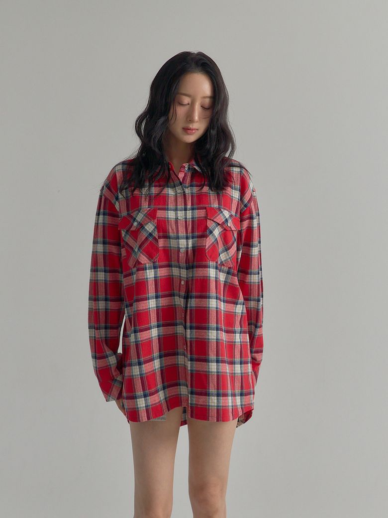 웨스턴 체크 셔츠 레드