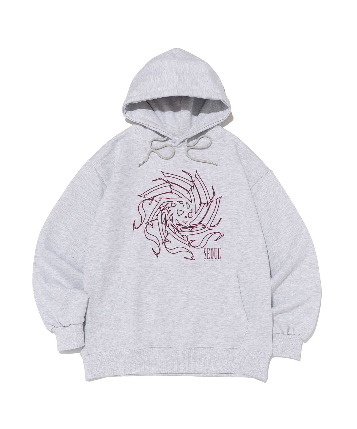 서울어패럴(SEOUL APPAREL) 서울 스파이럴 후드 티셔츠 (라이트 그레이)