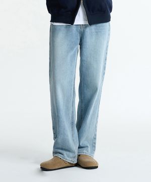 어반 뒷밴딩 세미와이드 데님(Light Blue)