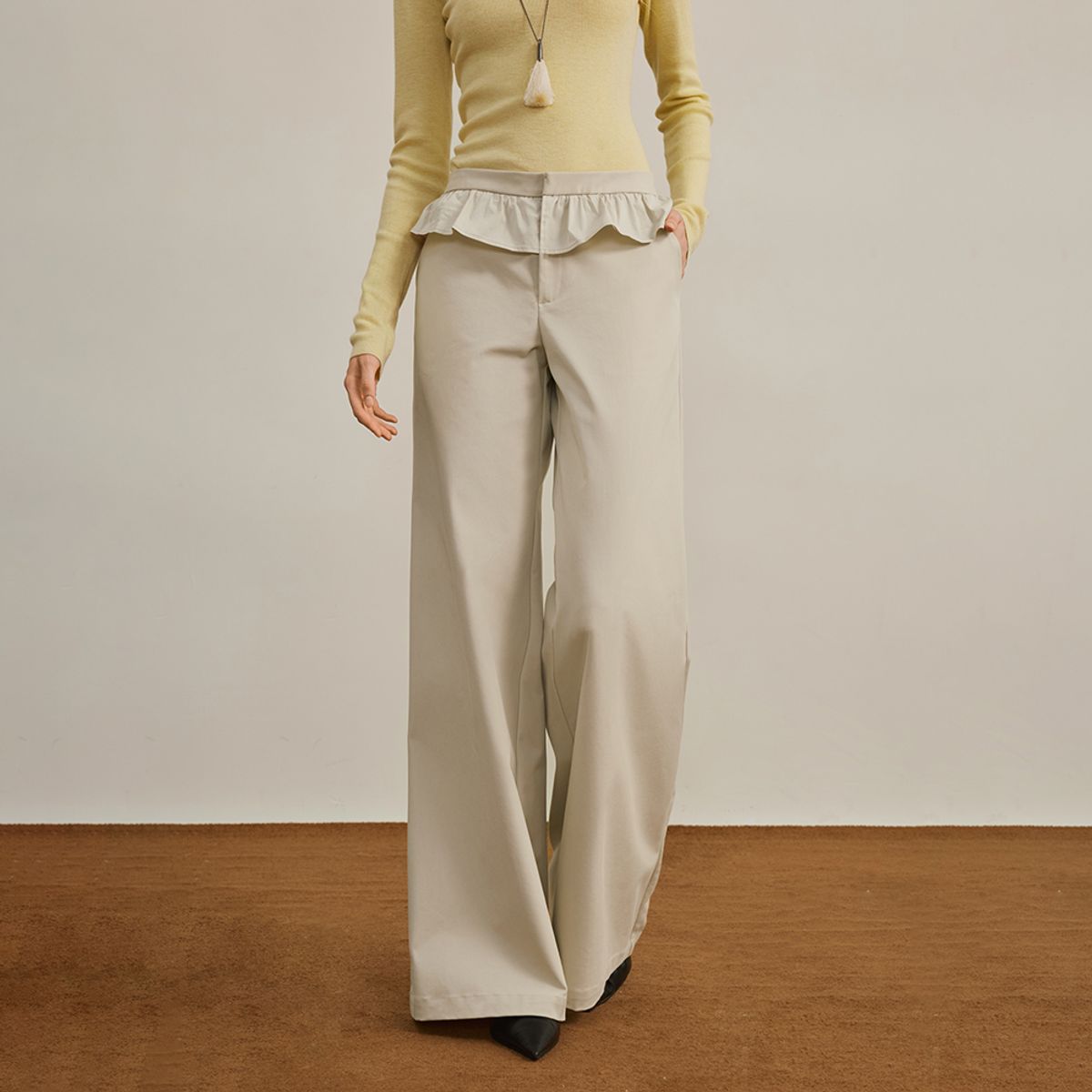 와이와이아이엠(YYIAM) YY_Lace splicing wide pants