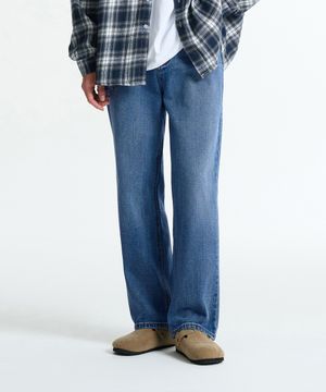 어반 뒷밴딩 세미와이드 데님(Blue)