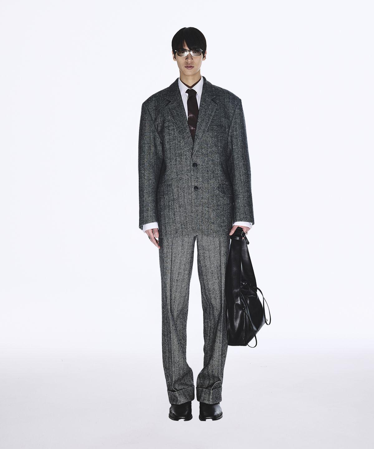 유지(YUJI) WOOL SINGLE TAILORED JACKET DARK GREY