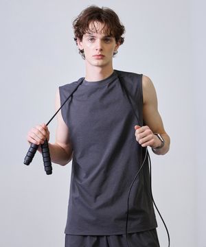 남성 소로나 라운드넥 민소매 티셔츠 다크그레이 LZTS3105