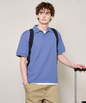 UNI 세미오버핏 피케 폴로티 다크블루 LYTS3104