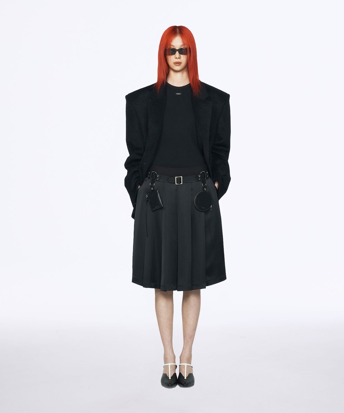 유지(YUJI) OVERSIZE WOOL ALPAKA TAILORED JACKET BLACK