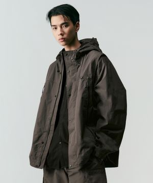 [시티 레저] 디태처블 슬리브 윈드브레이커 재킷 [머드 그레이]