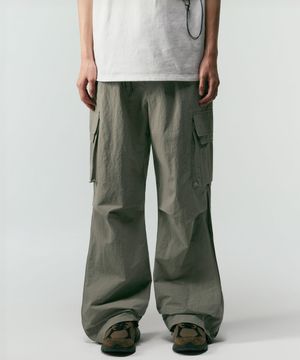 [시티 레저] 사이드 지퍼 카고 팬츠 [라이트 카키 그레이]