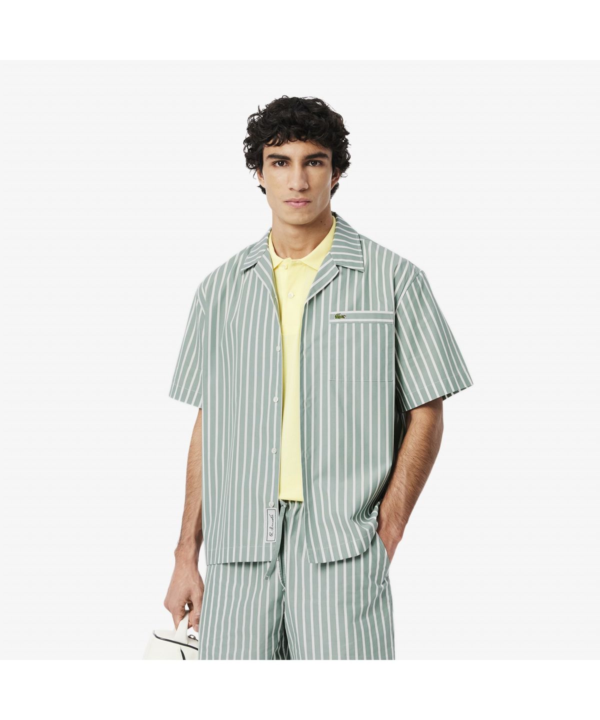 라코스테(LACOSTE) 남성 하와이안 카라 스트라이프 반팔 셔츠 CH9083-55G BLI