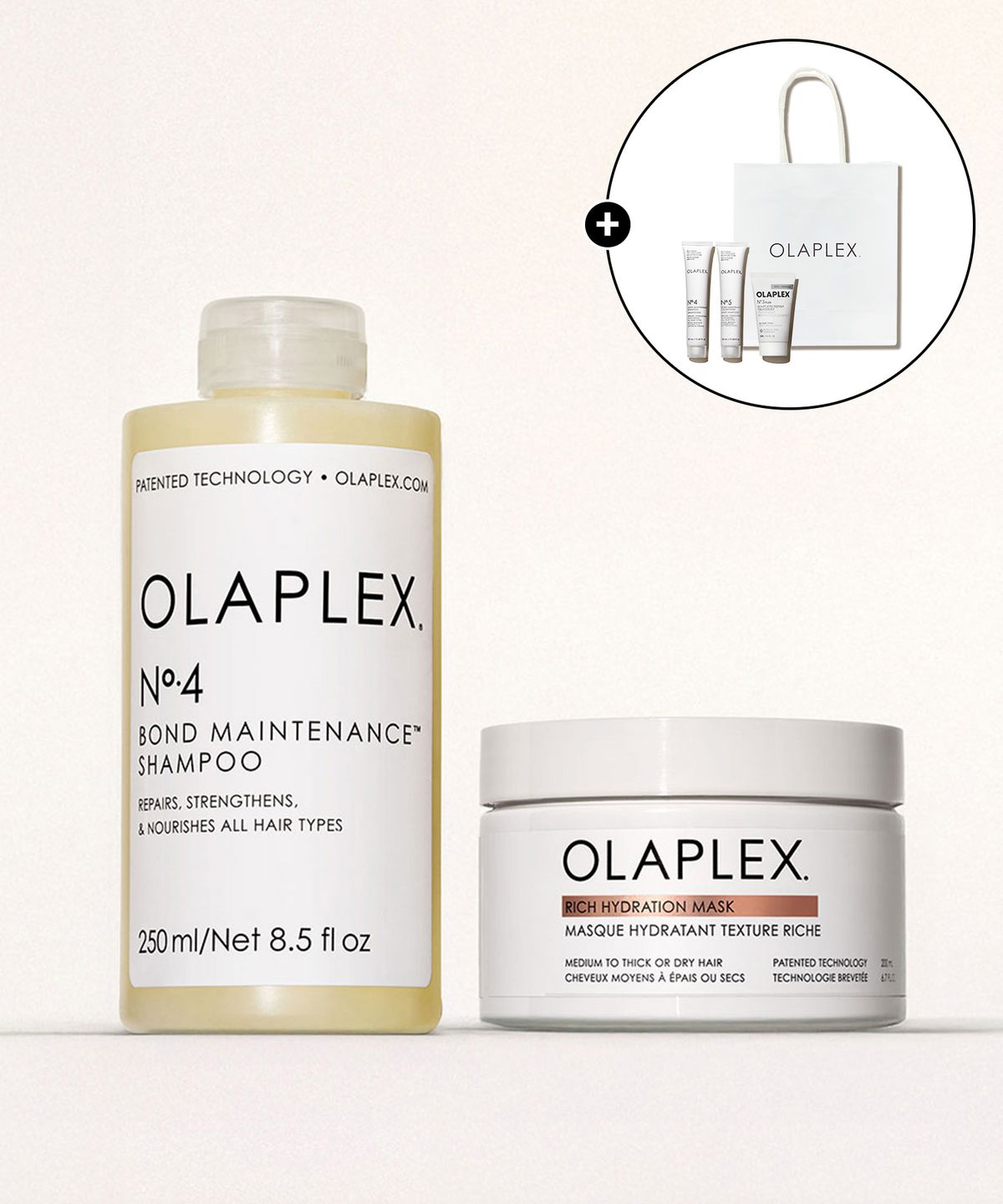 올라플렉스(OLAPLEX) 고보습 윤기 케어 샴푸&헤어 마스크 세트 (NO.4+리치 마스크)
