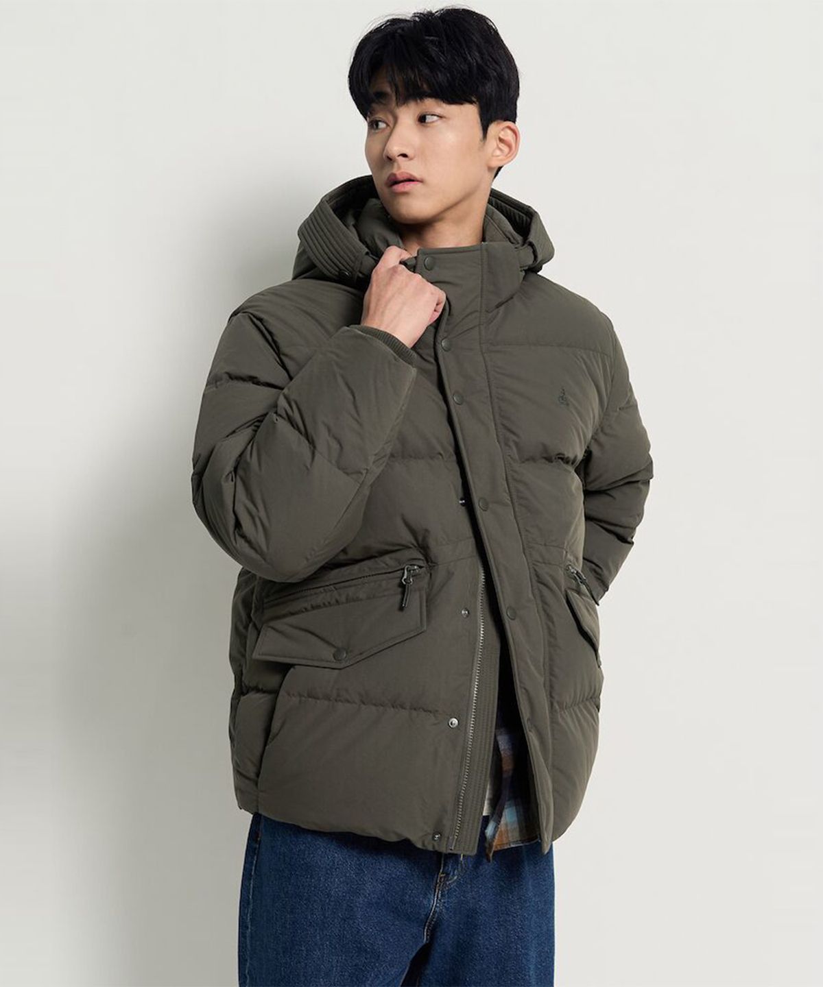 빈폴 멘(BEANPOLE MEN) 캐주얼 푸퍼 다운 재킷  카키