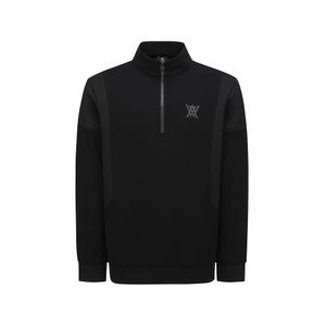 M HALF ZIP L/TS_BK
