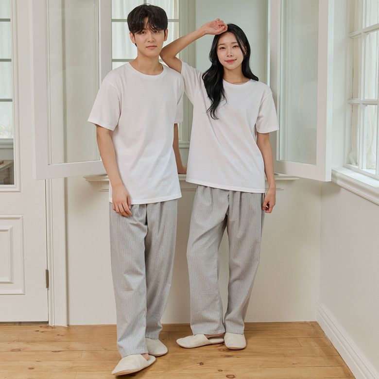 공용 트라이 기모 9부잠옷바지