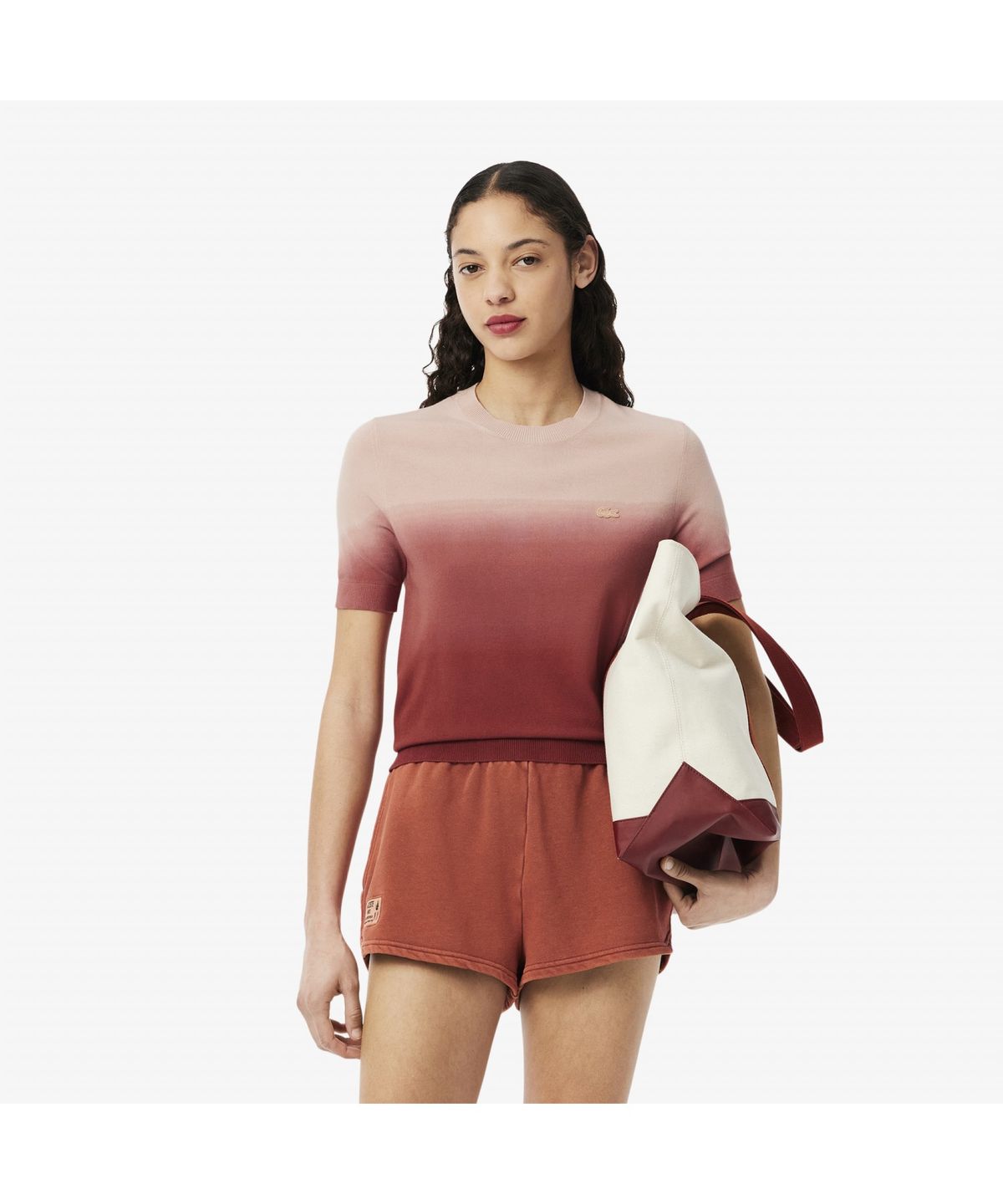 라코스테(LACOSTE) 여성 그라데이션 반팔 스웨터 AF9281-55G GTI