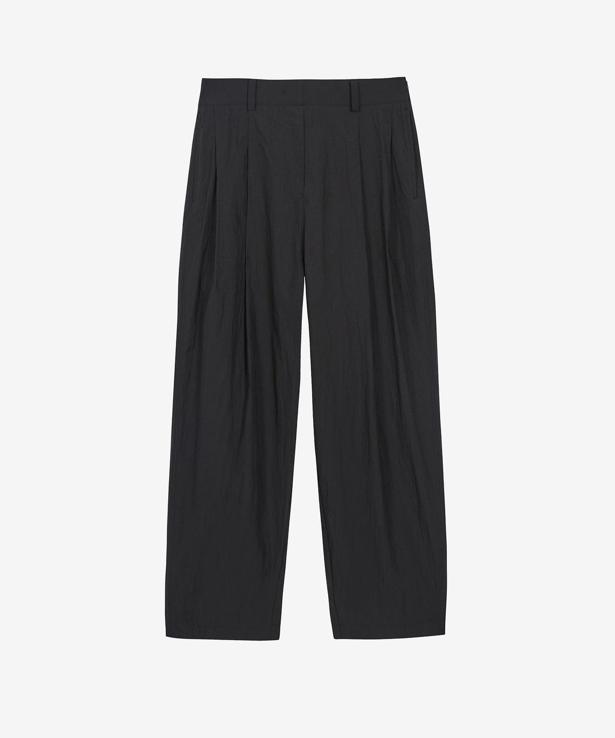 유지(YUJI) AIR TWO-TUCK TROUSERS BLACK