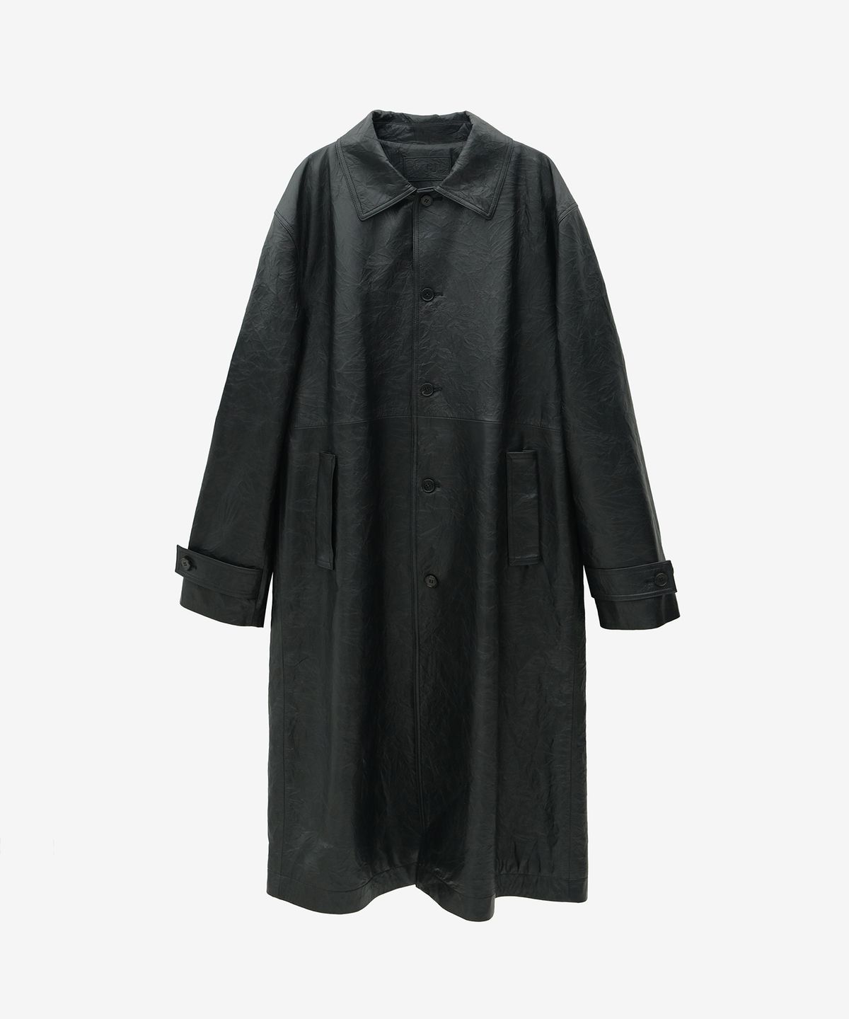 유지(YUJI) CELETTE CRINKLE LEATHER SINGLE COAT