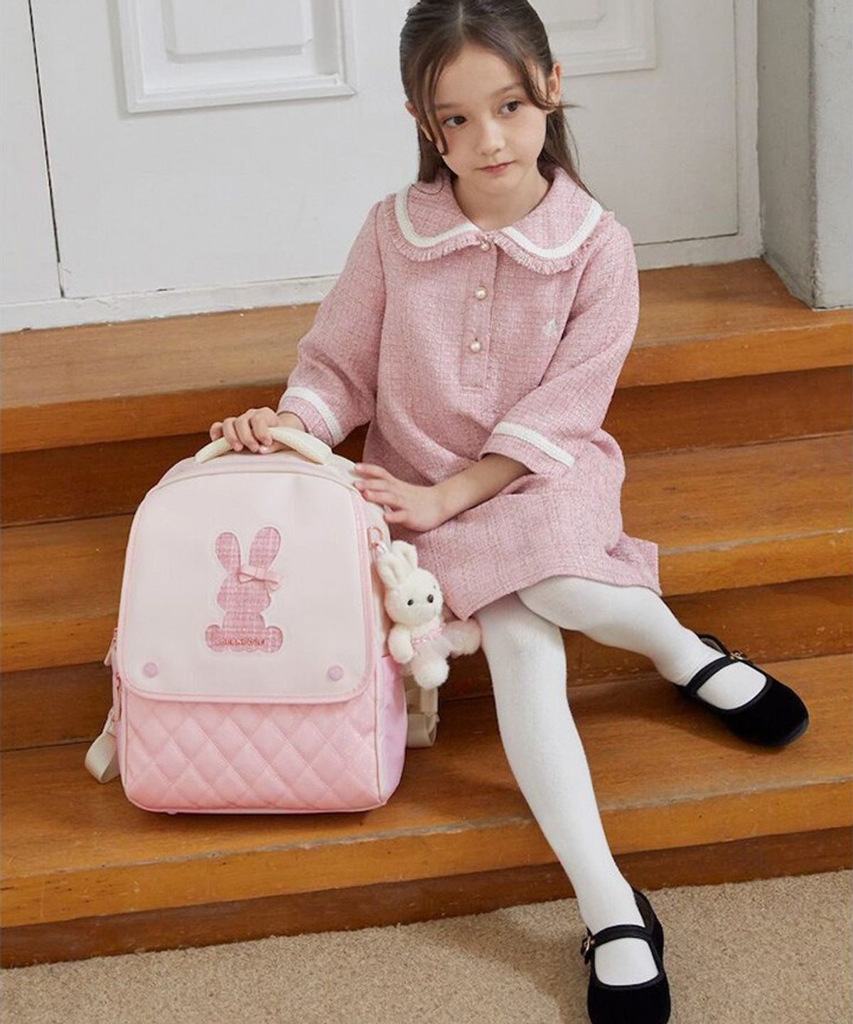 빈폴 키즈(BEANPOLE KIDS) 빙키 여아 사첼 3SET 책가방  라이트 핑크 (BI61D4G04Y)