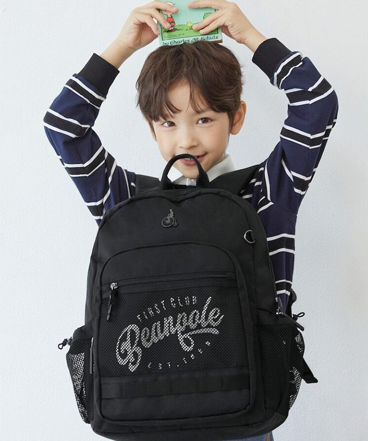 빈폴 키즈(BEANPOLE KIDS) 고학년 레터링 메시 책가방  블랙 (BI61D4U165)