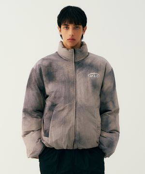 남녀공용 스트릿 써클로고 타이다이 패딩 점퍼[LT-GREY](UBAUJ28)