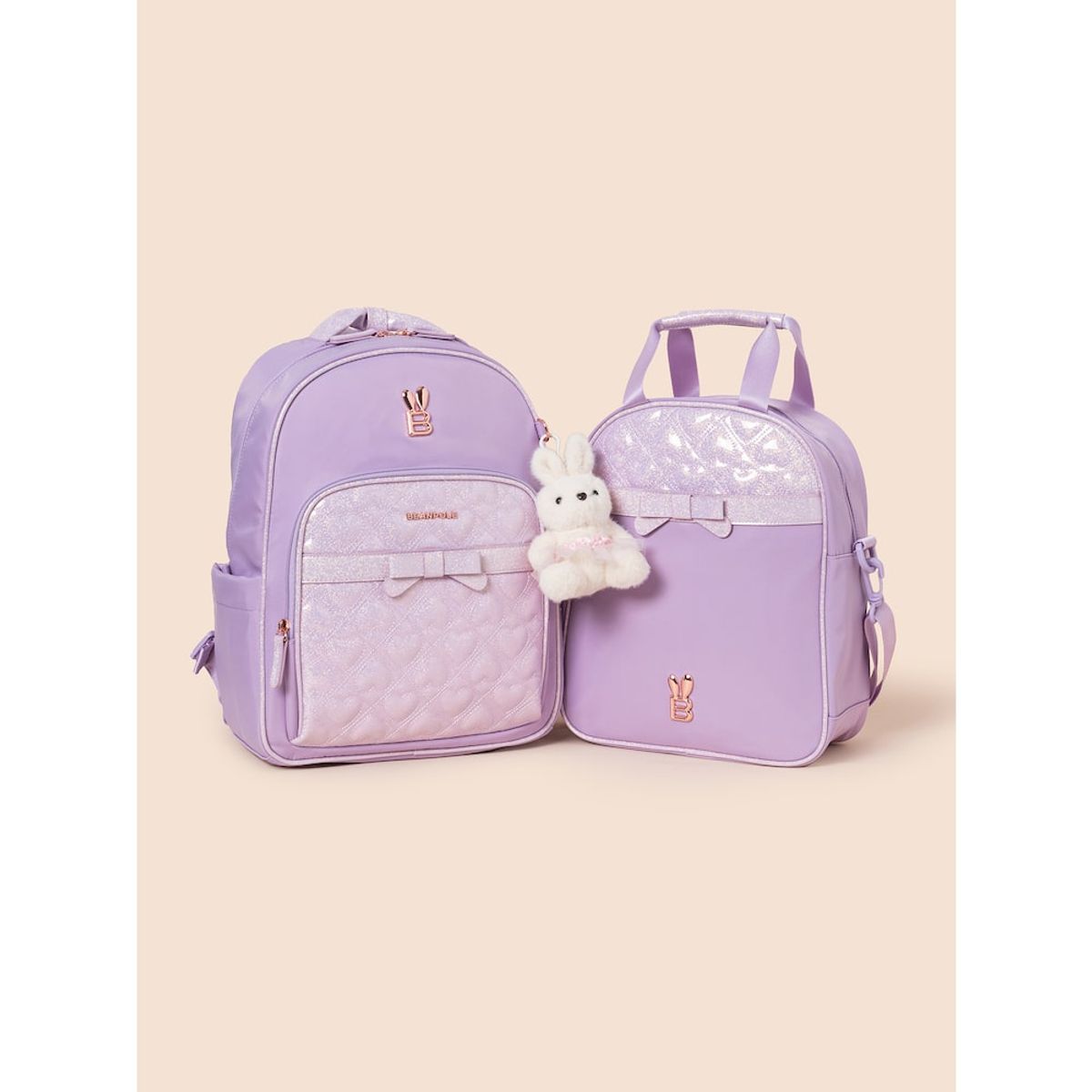 빈폴 키즈(BEANPOLE KIDS) 리본 퀼팅 여아 책가방 2SET  라이트 퍼플 (BI61D4G07V)