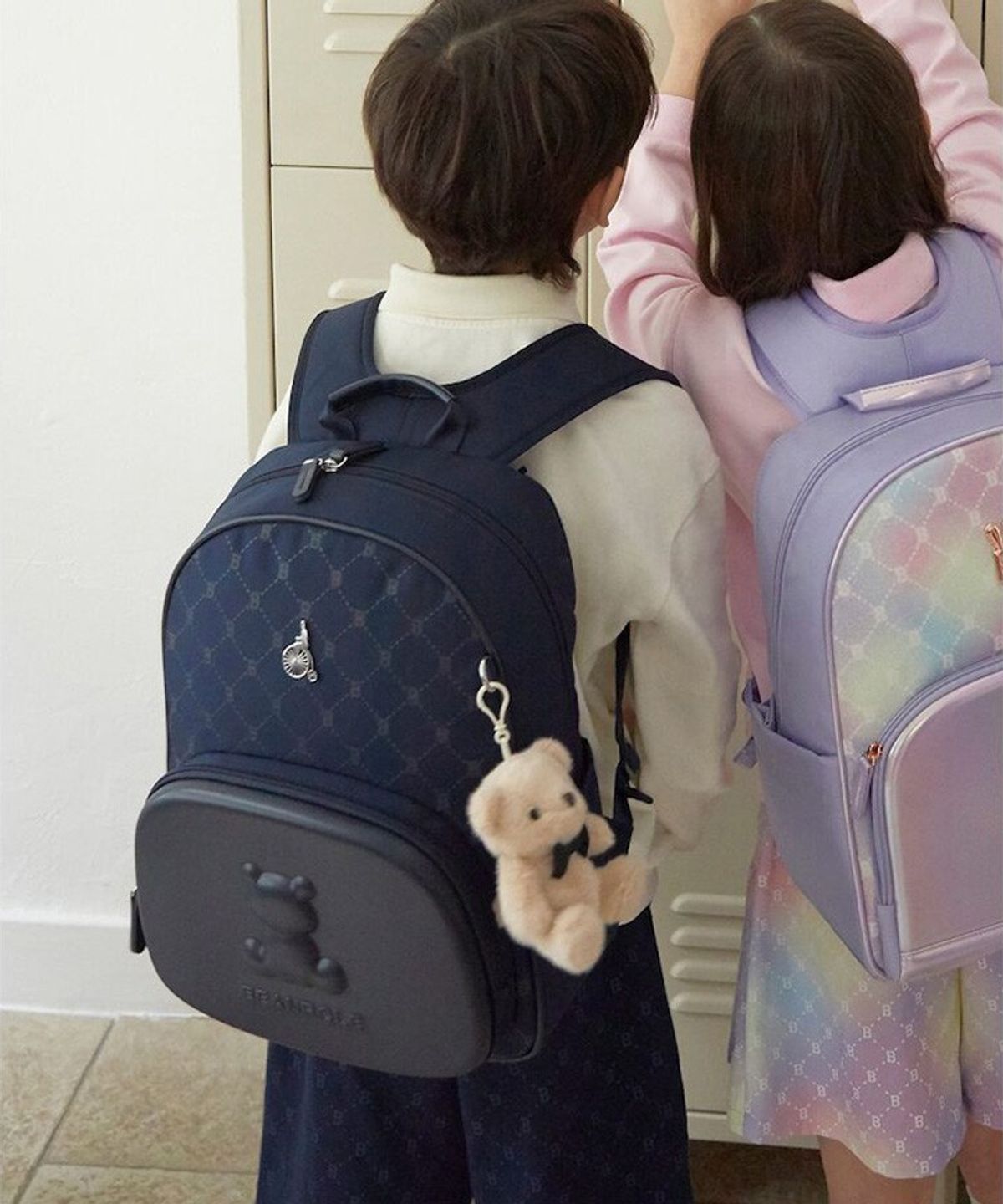 빈폴 키즈(BEANPOLE KIDS) 모노그램 몰드형 책가방 2SET  네이비 (BI61D4U07R)