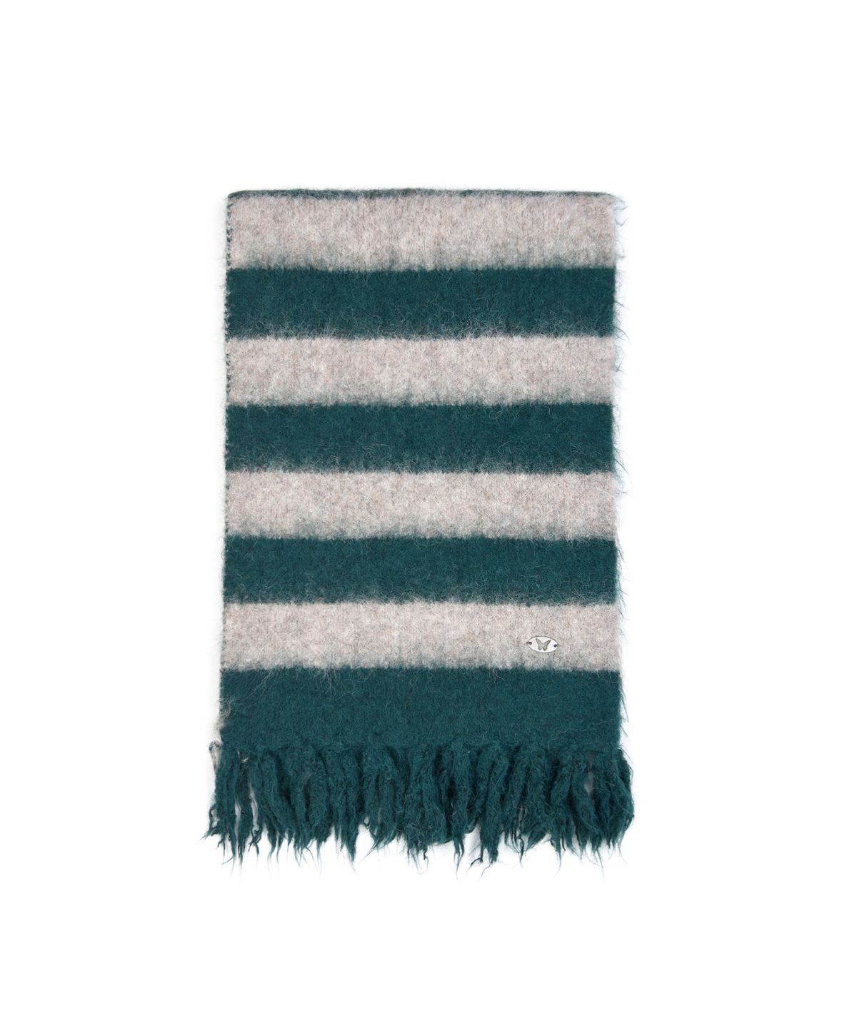 닉앤니콜(NICK&NICOLE) STRIPE HAIRY FRINGE MUFFLER_GREEN