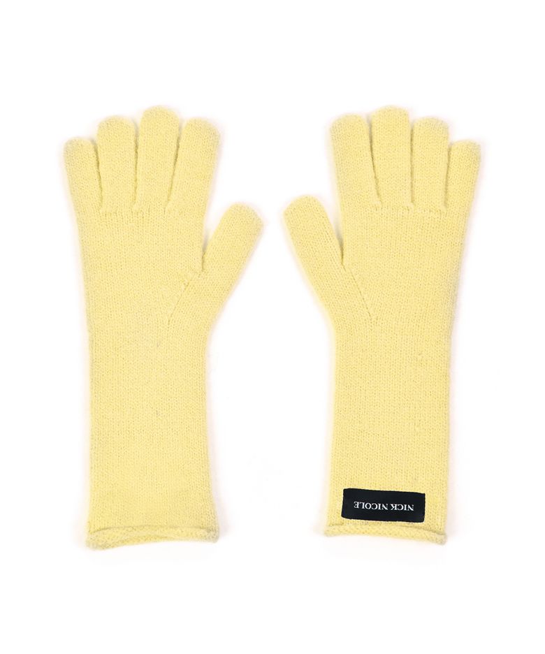 NICOLE RIBBED KNIT GLOVES_YELLOW