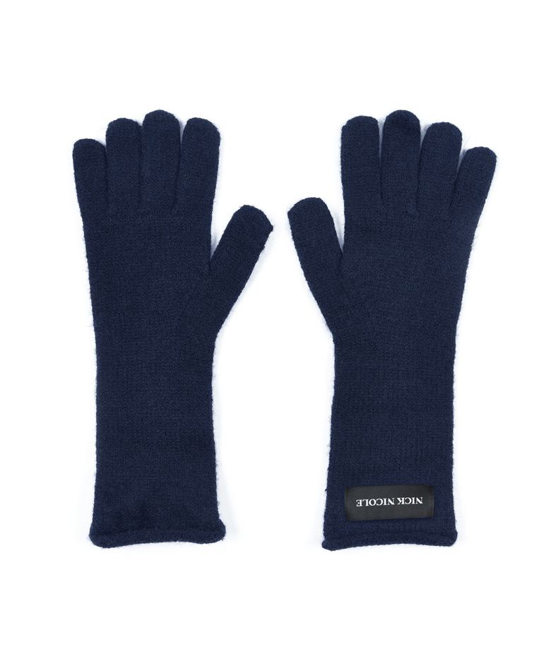 NICOLE RIBBED KNIT GLOVES_NAVY