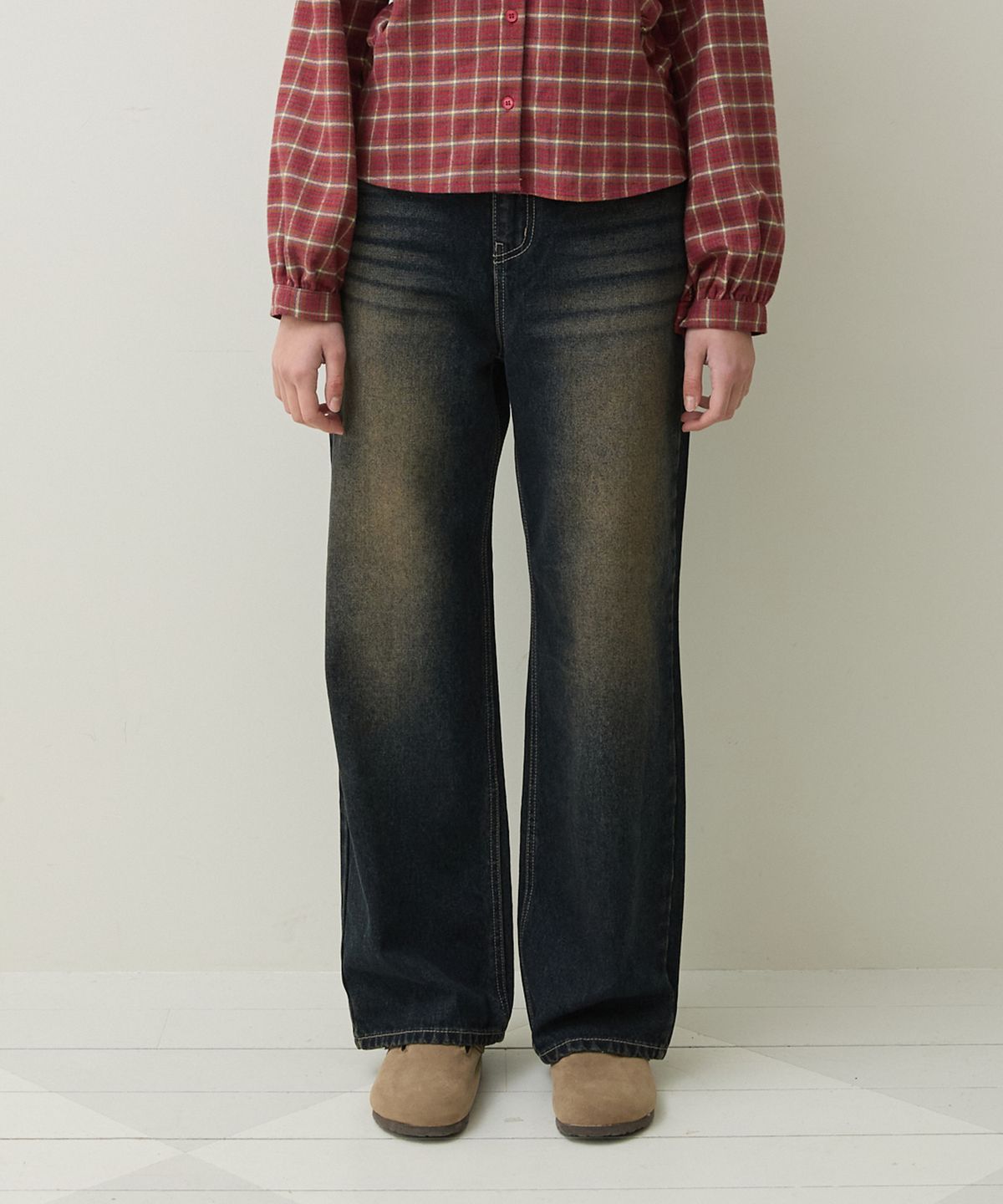 판도라핏(PANDORAFIT) Tow Wide Jeans (deep blue)