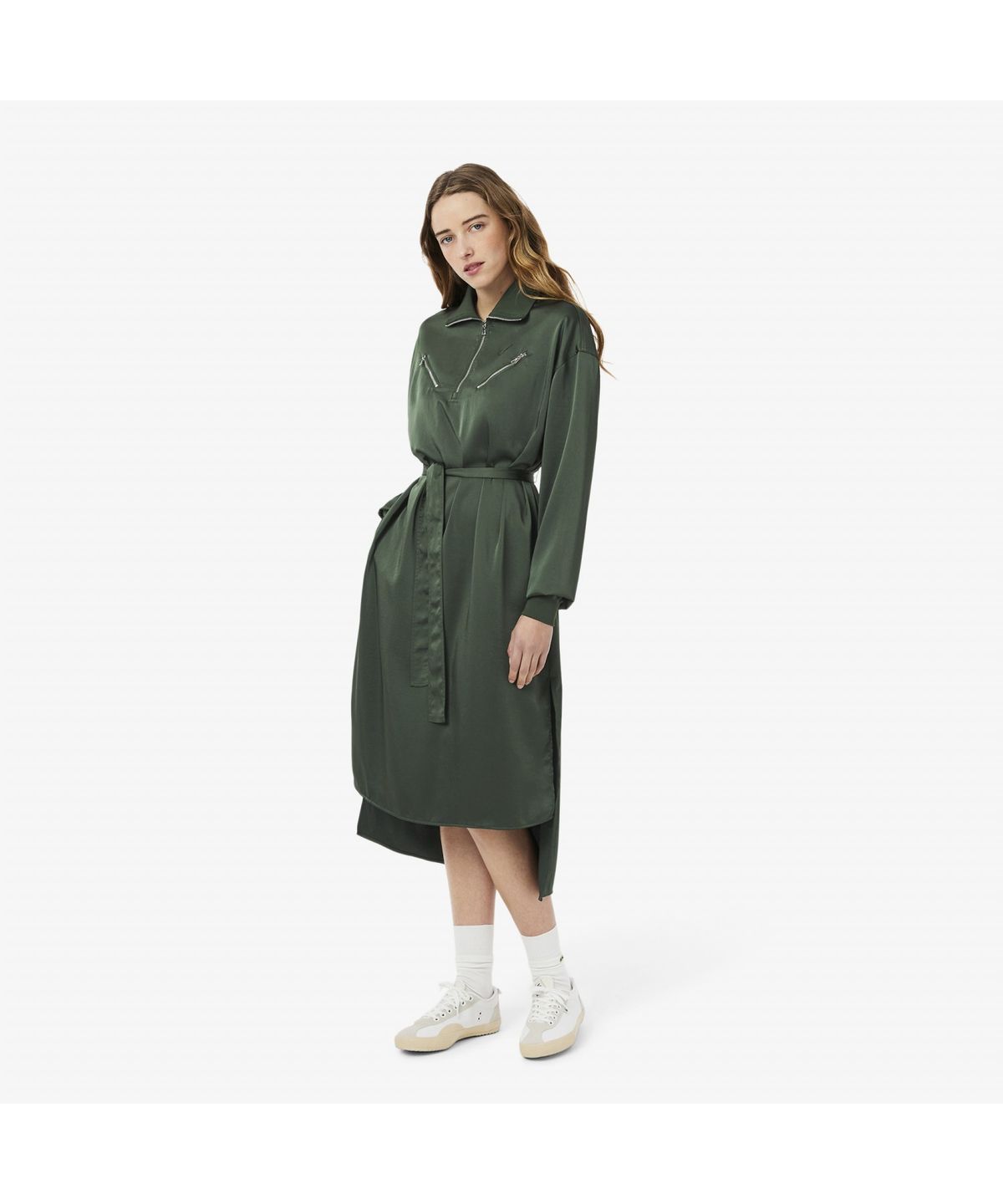 라코스테(LACOSTE) 여성 플루이드 지퍼 디테일 드레스 EF9776-55G HCF