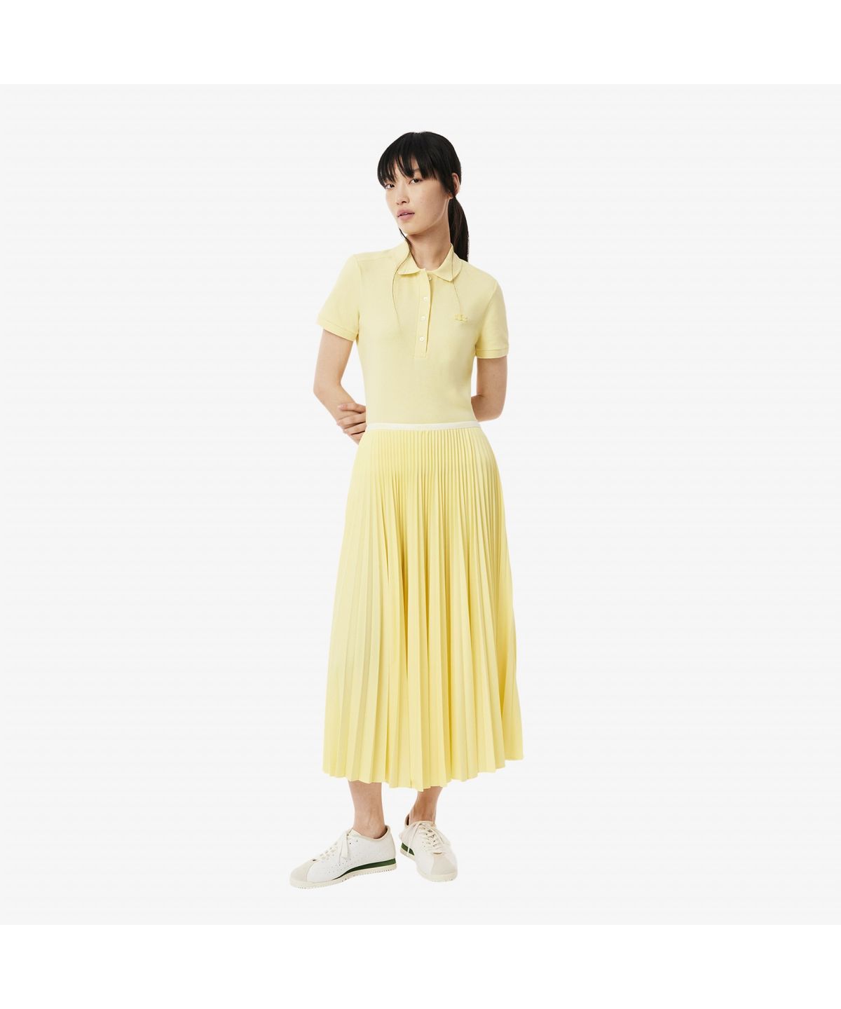 라코스테(LACOSTE) 여성 에센셜 롱 플리츠 스커트 JF1402-55G 107