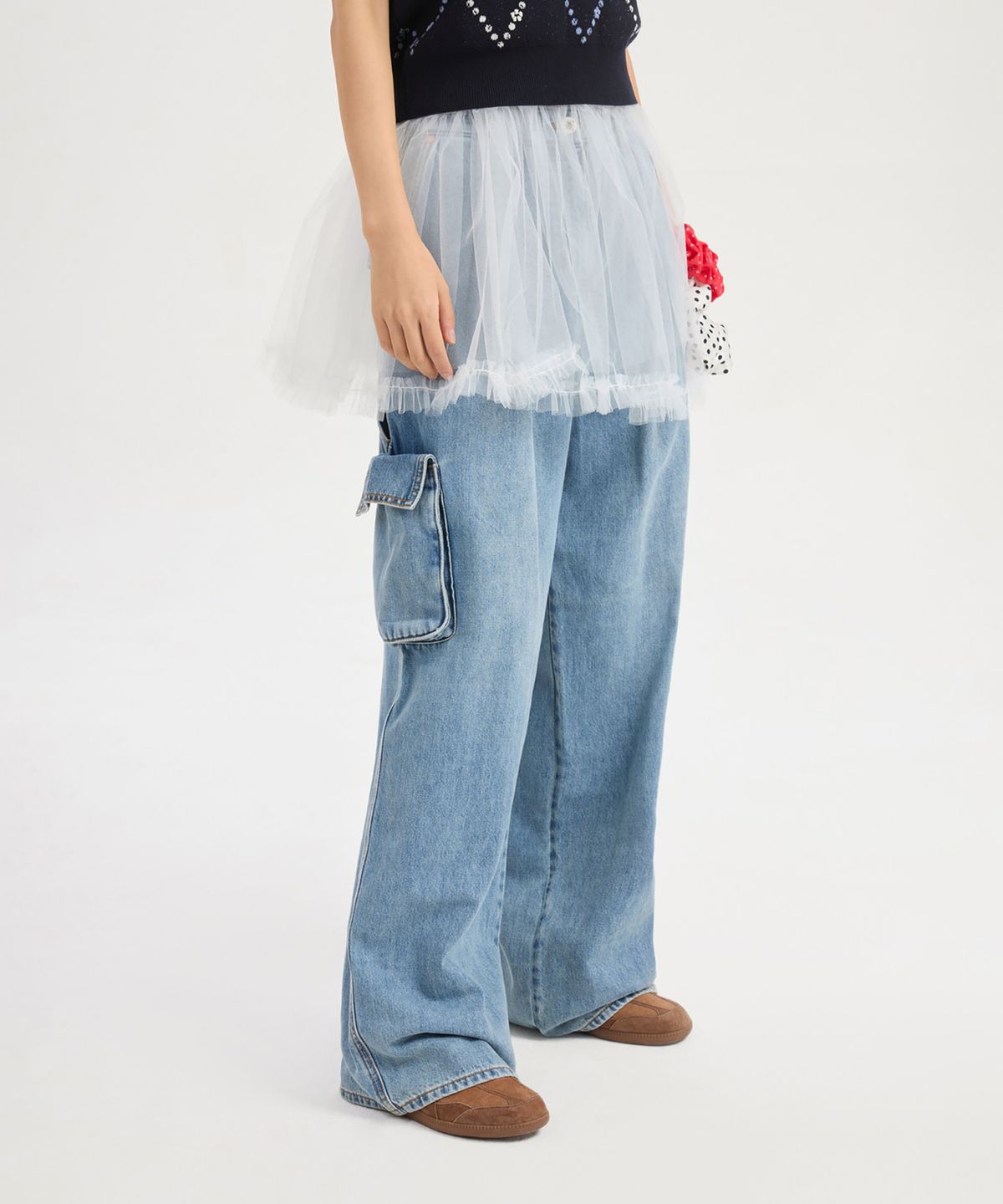 럭키슈에뜨(LUCKY CHOUETTE) Out Pocket Denim Pants (blue) LFPDA25190BUX
