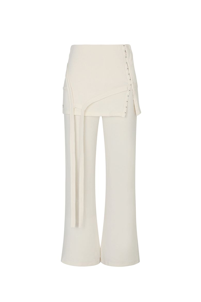RUBY HOOK LAYERED PANTS cream