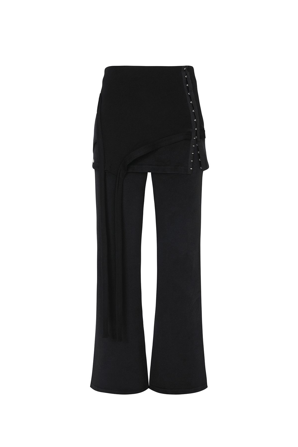 페인오어플레져(PAINORPLEASURE) RUBY HOOK LAYERED PANTS black
