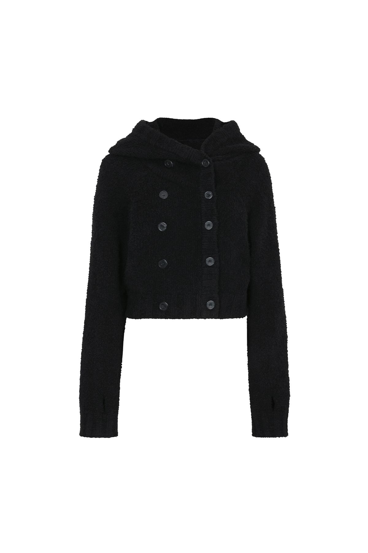 페인오어플레져(PAINORPLEASURE) ANNE HOODIE CARDIGAN black