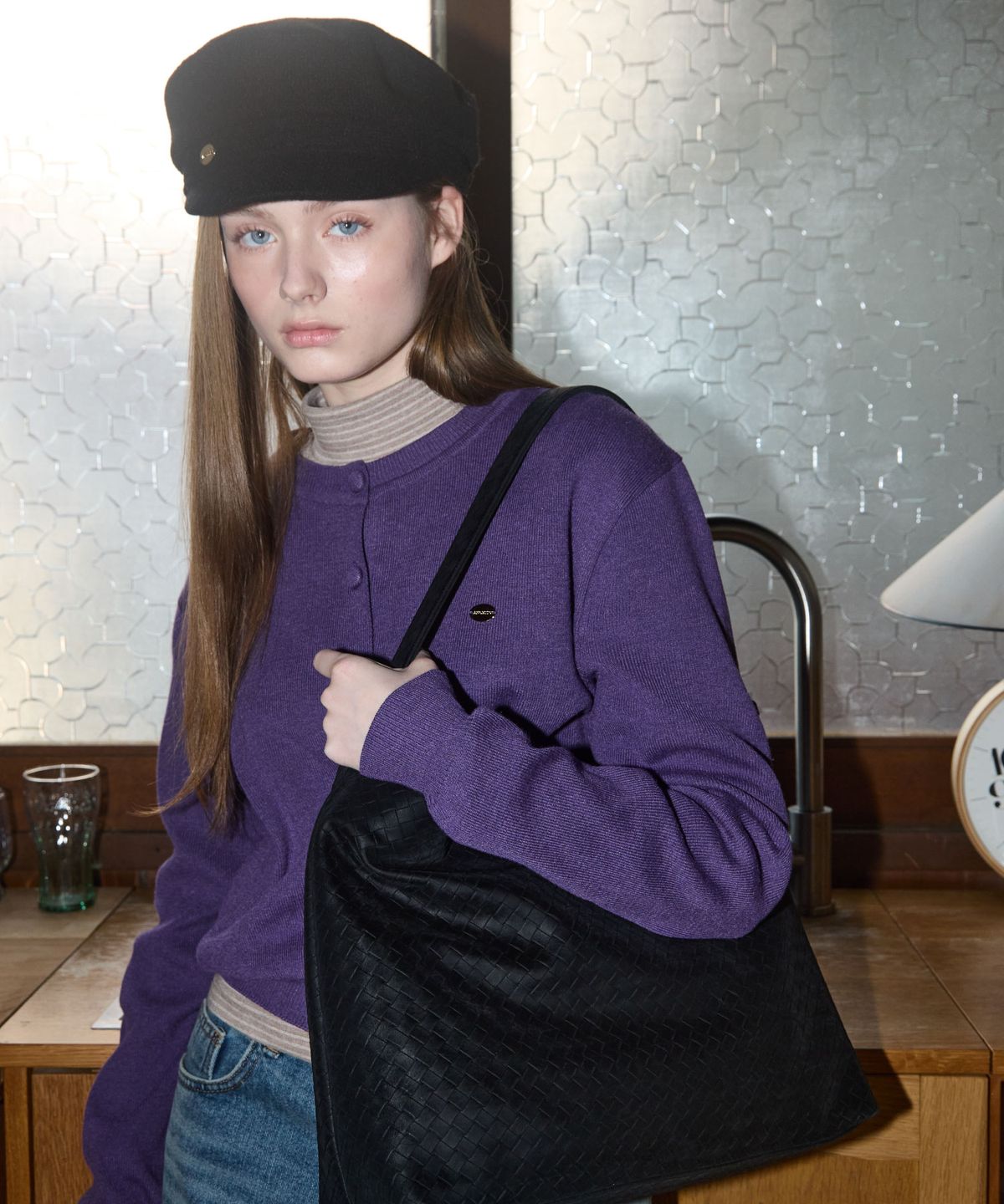 아노에틱(ANOETIC) ANC WEAVING MESH BAG_SUEDE BLACK